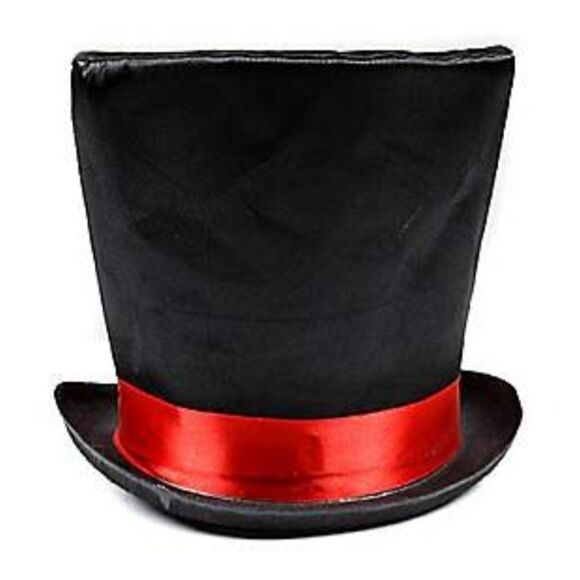 🔹️NWT Black & Red Tall Top Hat - Picture 3 of 11
